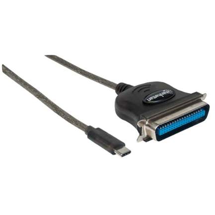Manhattan USB-C Full Speed to Parallel Cen36 1m Printer Converter Black