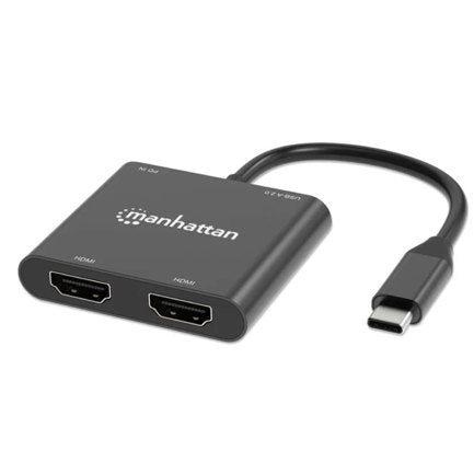Manhattan USB-C to HDMI 2-Port 4K Converter - MST