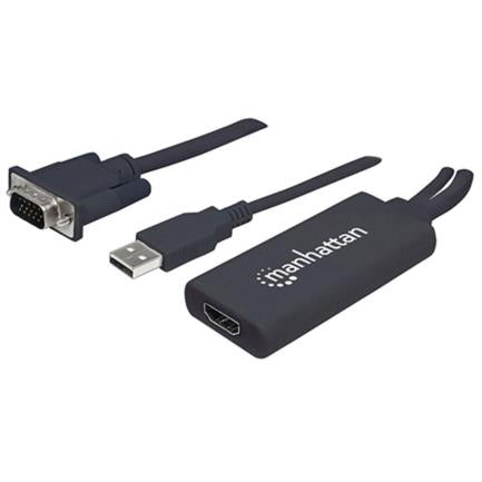 Manhattan USB SVGA+Audio to HDMI Video Converter, Black