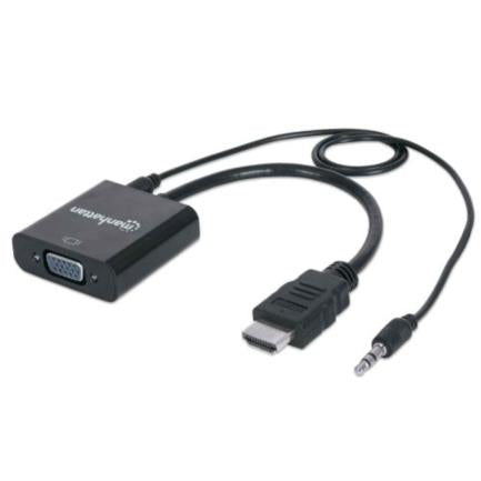 Manhattan HDMI/VGA Converter with Audio, Black