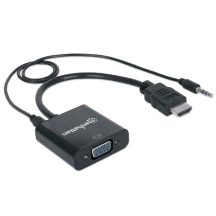 Manhattan HDMI/VGA Converter with Audio, Black