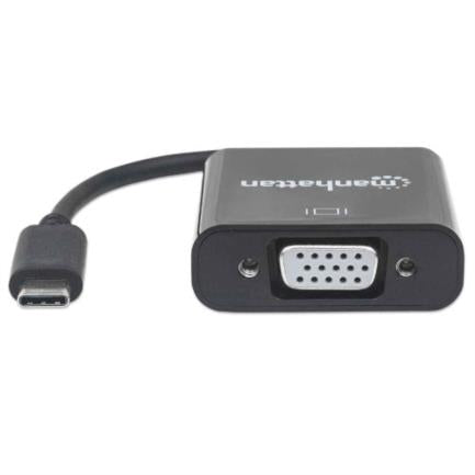 Manhattan USB-C 3.1 to VGA Video Converter - Black