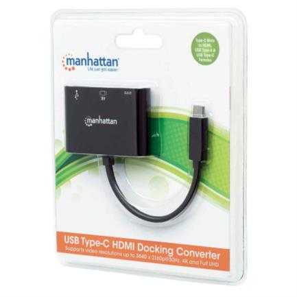 Manhattan USB-C to HDMI Multiport Docking Station, Black