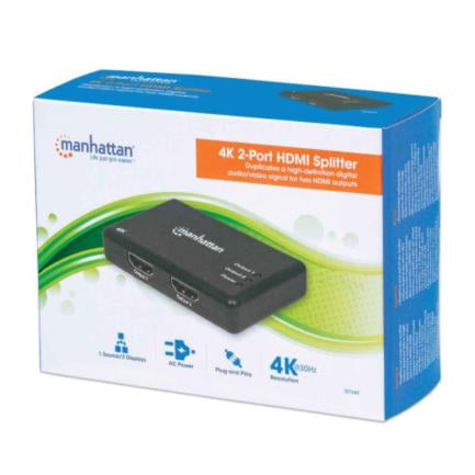 Manhattan 2-Port HDMI UHD 4k/30Hz Video Splitter, Black