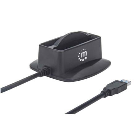 Manhattan SuperSpeed USB 3.0 Dual SATA 2.5" Hard Drive Dock, Black