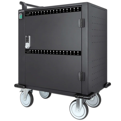 MANHATTAN 32-Port USB-C Charging Cart with Metal Door