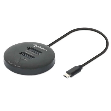 Manhattan USB-C 2-Slot M.2 NVMe SSD QuickDock Enclosure