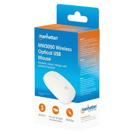 Mouse Optico Inalambrico Manhattan 2.4G Blanco