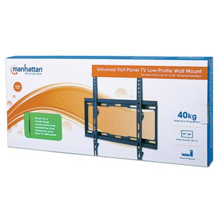 Manhattan Flat Panel 32" to 55" 40 kg Wall Mount TV Bracket Low Profile Black