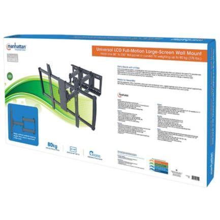 Manhattan TV Wall Mount Articulated Full-Motion for Curved/Flat Screens 60" to 100" Max 80 Kg