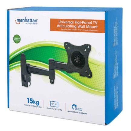 Manhattan Wall Mount Articulated Monitor Support Flat Screen 13" to 27" Max 15 Kg