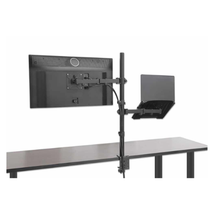 Manhattan Monitor Mount Desk for 13" to 32"/Laptop 10" to 17" Up to 8 kg Height Adjustable