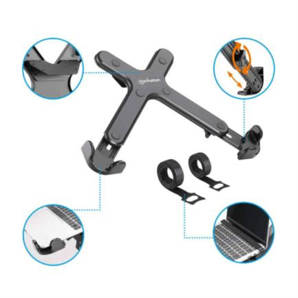 Manhattan Adjustable VESA Mount Laptop Holder 11" to 17" Black