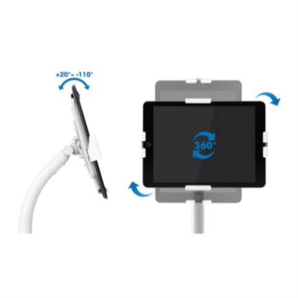 Manhattan Anti-Theft Floor Stand for Tablets/iPads 7.9" to 11" Height 790 to 1190mm White