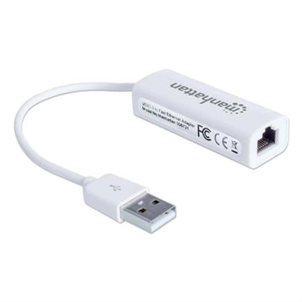 Manhattan Fast Ethernet USB 2.0 High-Speed 10/100 Adapter White