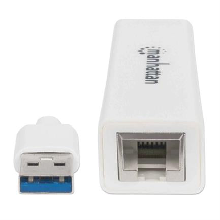 Manhattan Super Speed USB 3.0 to RJ-45 GB Ethernet Adapter White