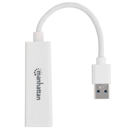 Manhattan Super Speed USB 3.0 to RJ-45 GB Ethernet Adapter White