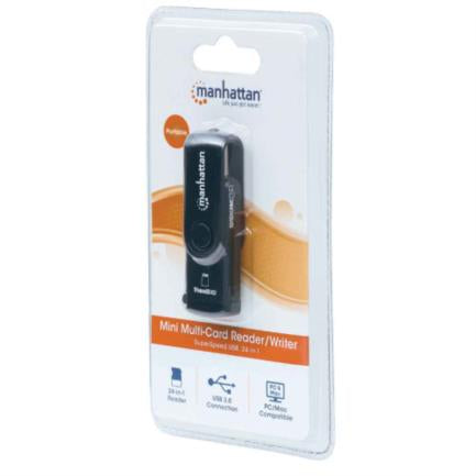 Manhattan Mini USB 3.0 SuperSpeed External 24-in-1 Card Reader/Writer Portable