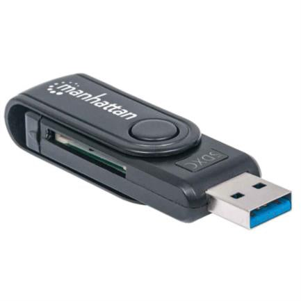 Manhattan Mini USB 3.0 SuperSpeed External 24-in-1 Card Reader/Writer Portable