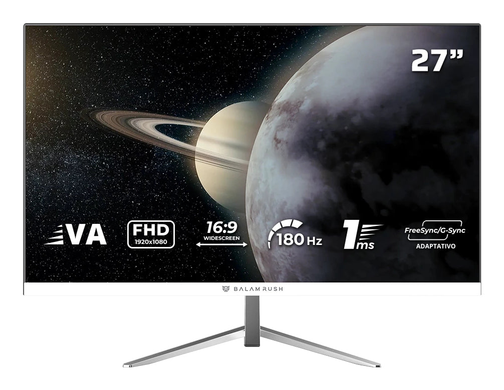 Monitor Gamer Balam Rush Plano 27VA/Titan MTG27Y/FHD/180Hz Legend Blanco
