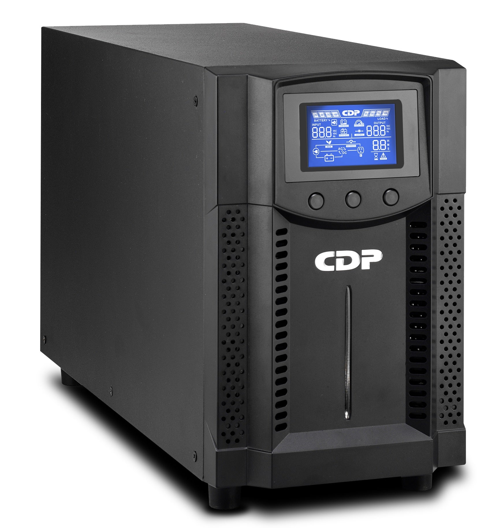 UPS CDP UPO11-2 AXTorre On-Line 2000VA/2000W Alimentación NEMA 5-20P 8 Contactos NEMA 5-15/20R Display LCD