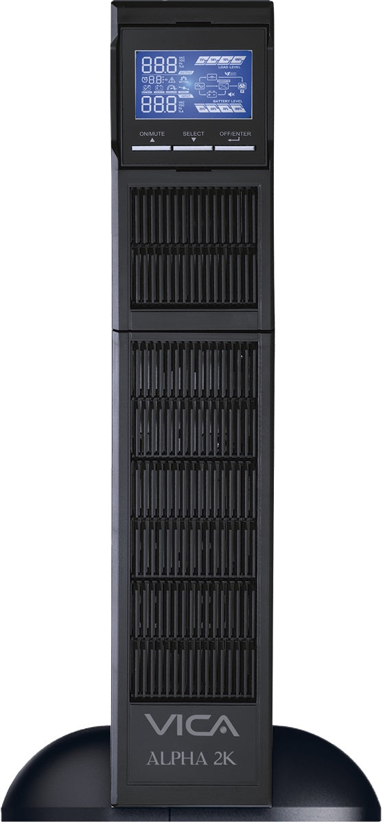 UPS Vica Alpha 2K Pure Sine Wave Double Conversion Tower/Rack 2000VA/2000W 2 Years Warranty
