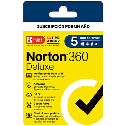 Antivirus License Norton 360 Deluxe 1 Year 5 Devices 21443401