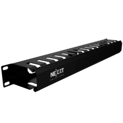Organizador de cables Nexxt Solutions NPM-DH1UB Horizontal Tipo Ducto 19" 1U SPCC 30 Ranuras Esmalte Negro