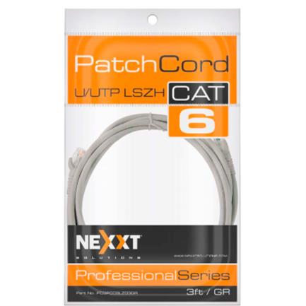 Nexxt Solutions Connection Cable U/UTP Cat6 90 cm LSZH (Low Smoke Zero Halogen) Grey