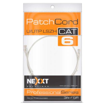 Nexxt Solutions U/UTP Cat6A 2 10 Mts LSZH (Low Smoke Zero Halogen) Grey Patch Cable