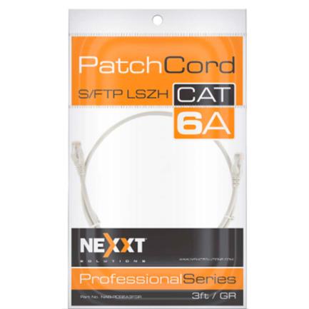 Nexxt Solutions S/FTP Cat6A 90 cm LSZH Grey Patch Cable