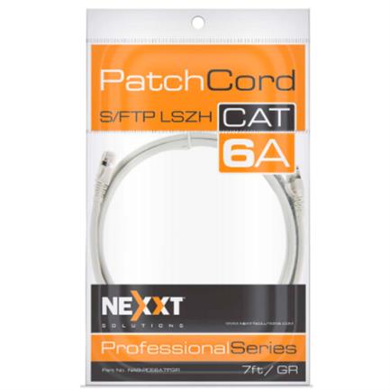 Nexxt Solutions Cat6A 2.1m S/FTP LSZH Grey Network Patch Cable