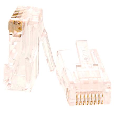 Conectores Modulares Nexxt Solutions AW102NXT01 Conector RJ45 Oro sobre Níquel 30µ Cat 5e Sin Blindaje (100 Pzas)