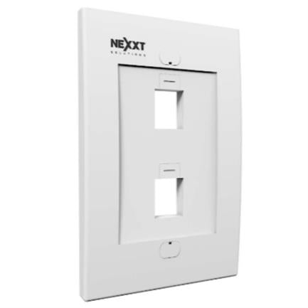 Nexxt Solutions 2-Port Keystone Wall Plate for RJ45 Module Connectors White