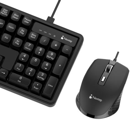 Teclado y Mouse Nextep Pro Alambrico Operacion Silenciosa USB