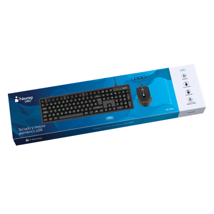 Teclado y Mouse Nextep Pro Alambrico Operacion Silenciosa USB