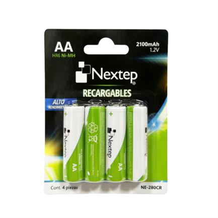 Nextep AA Rechargeable HR6 NiMH 1.2V Batteries Pk/4 2100mAh