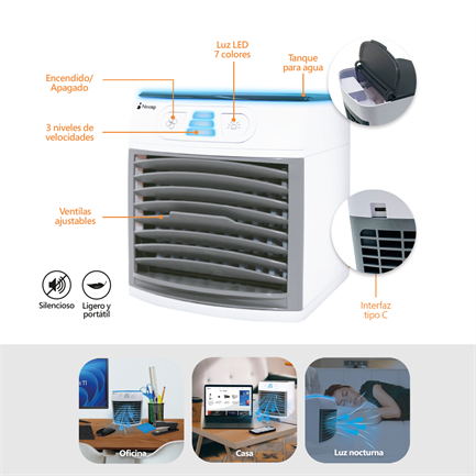 Nextep Personal Desktop Cooler, 3 Speeds, USB Connection