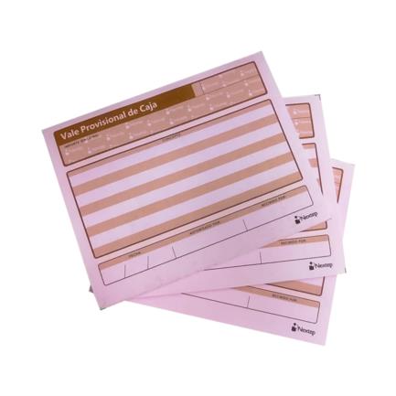 Vale Provisional de Caja Nextep 1/4 Carta 3 Blocks C/50 CU