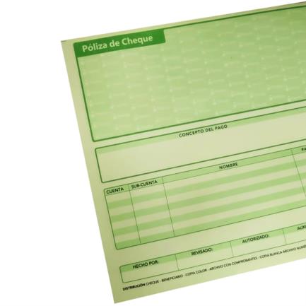 Poliza Cheque Nextep 1/2 Oficio 3 Blocks 25 Juegos Duplicados CU