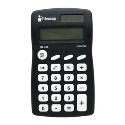 Nextep 12-Digit Pocket Calculator Basic Functions Solar/Battery