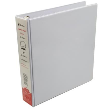 Nextep Panoramic Vinyl 2" O-Ring Binder, Letter Size, White