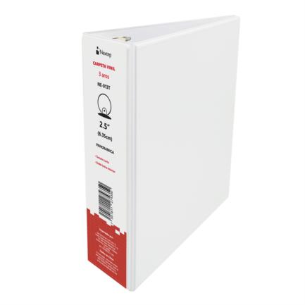 Nextep Vinyl Panoramic O-Ring Binder 2.5" Letter White