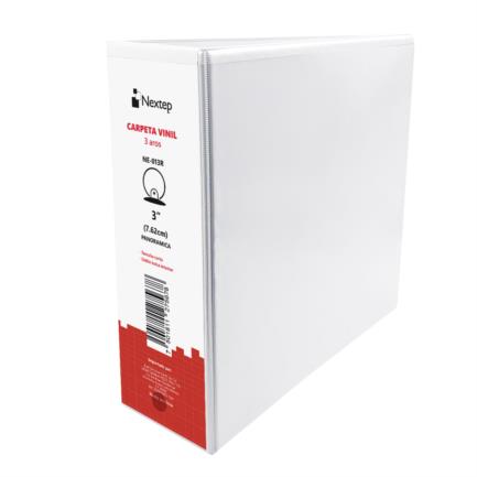 Nextep Panoramic White Vinyl 3" O-Ring Binder, Letter Size
