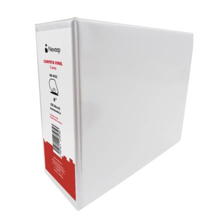 Nextep White 4" D-Ring Letter Vinyl Binder