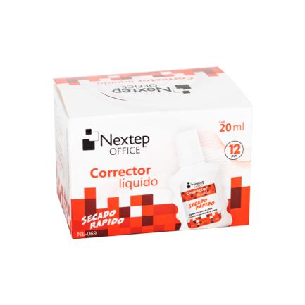 Corrector Líquido Nextep Botella 20ml C/12 Piezas