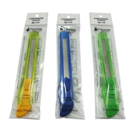 Cutter Plastico Ergonomico Nextep Chico Navaja 9mm Caja Con 12