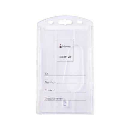 Mica Rigida Porta Gafete Vertical Nextep 6x9cm para Tarjeta de Identificacion C/5