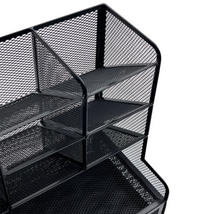 Organizador Nextep Malla Metalica para Escritorio Multi Secciones con Cajon