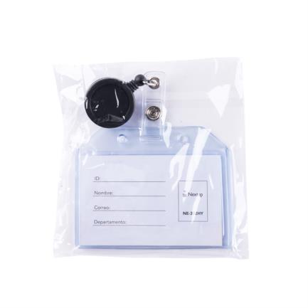 Porta Gafete Plastico Flexible Horizontal Nextep 6x9cm con Yoyo C/12
